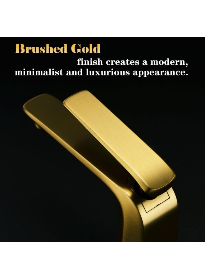 واي دي صنبور حوض حمام عصري بمقبض واحد، صنبور خلاط حوض طويل، يُثبت على سطح الحوض، يتميز بتدفق مياه سلس، سهل التركيب. - Image 2